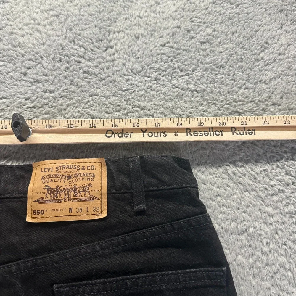 Vintage‎ Levi's 550 Orange Tab Jeans Mens 38x35 Black Denim Straight Relaxed USA
